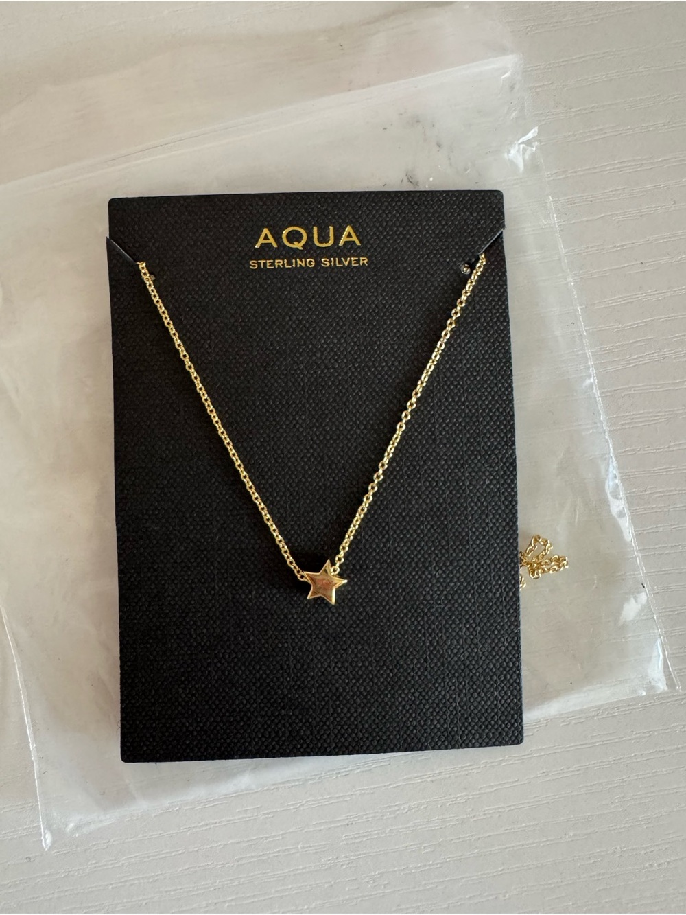 Aqua Sterling Silver Star Pendant Necklace